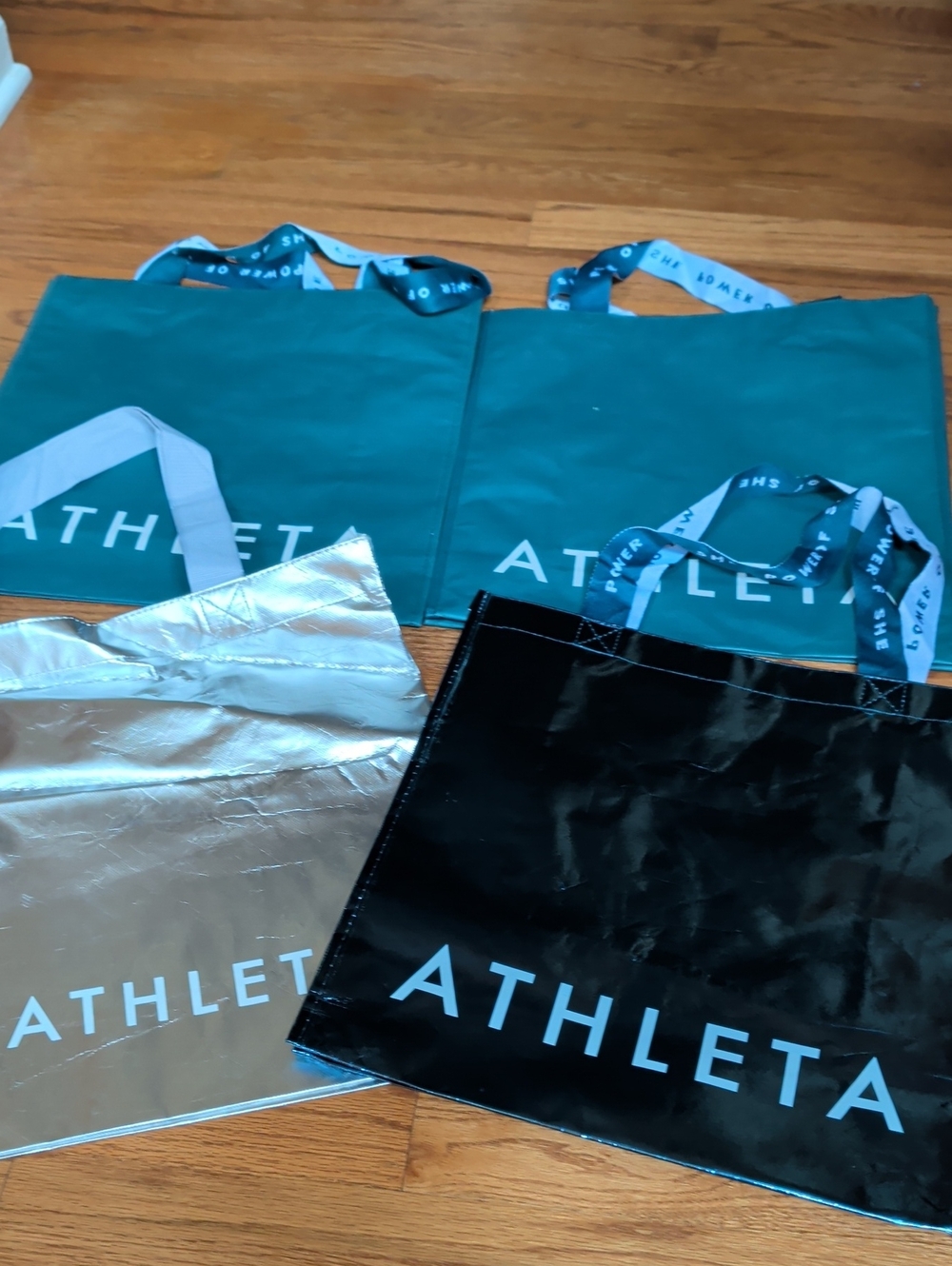 Set Of 4 Large Athleta Reusable Tote Bags